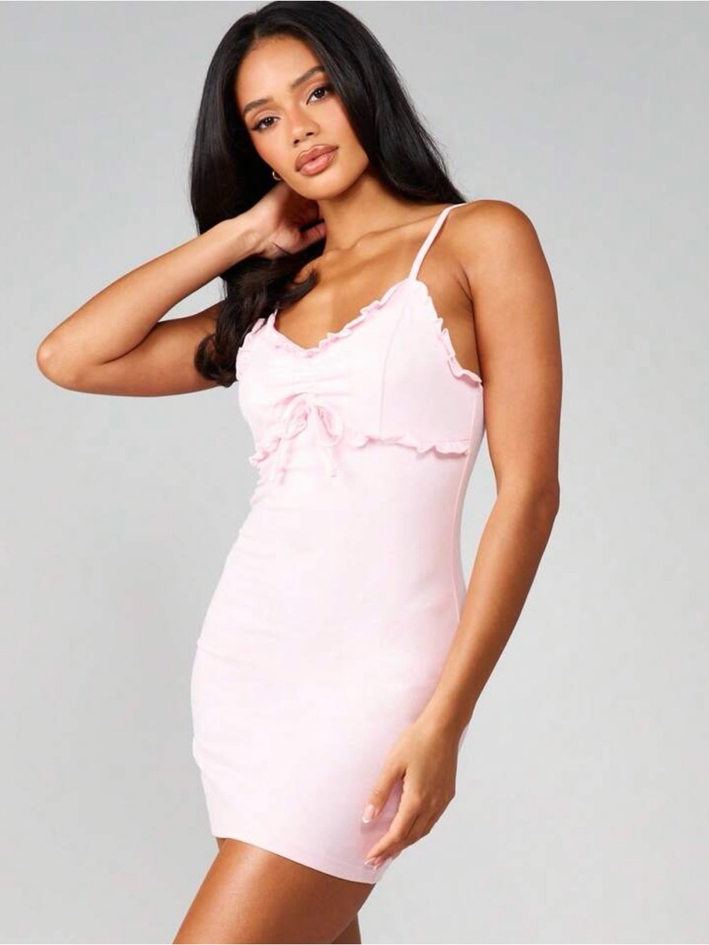 🆕💖Missguided Pink Ruffle Mini Dress